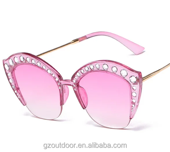 2018 2764 Fashion half frame cat eyes 3 UV 400 Sunglasses Style and Unisex Age Sunglass