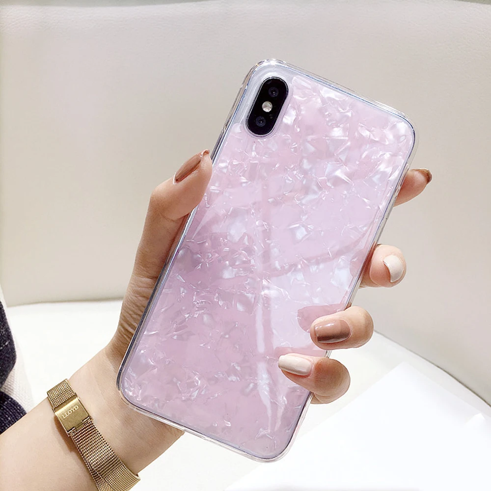 Сияющий розовый цвет прозрачный ТПУ чехол для мобильного телефона iphone X