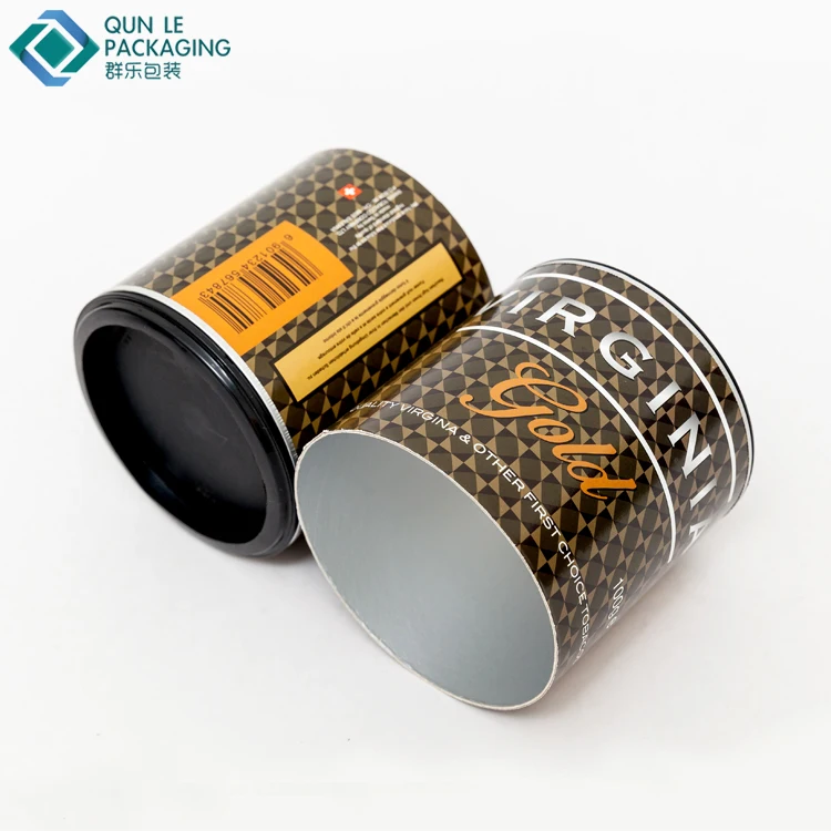 Cylinder Composite Can Tobacco Leaves Packaging Tobacco Packaging with Recessed Tear-Tab Alu Membrane