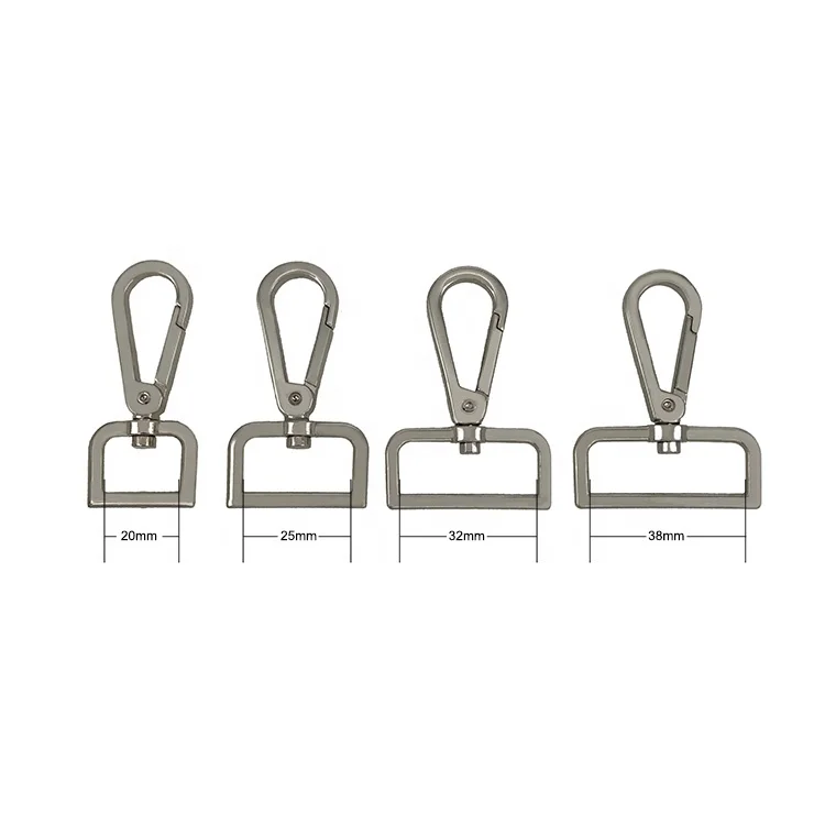 High Quality Alloy Metal Plating Different Sizes Leather Shoulder Tape Swivel Snap Hook For Handbag