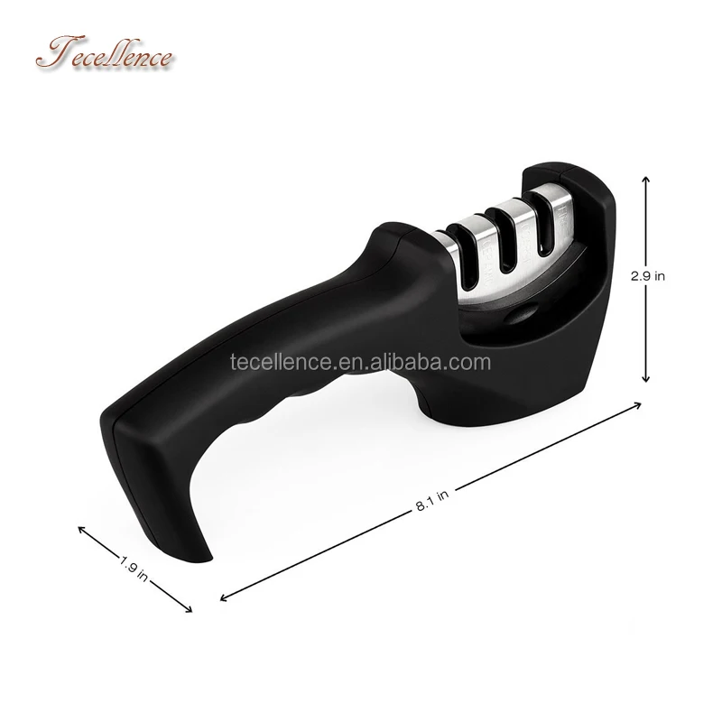 
Professional Manual 3 Stage Diamond Tungsten Ceramic Kitchen Knife Sharpener 