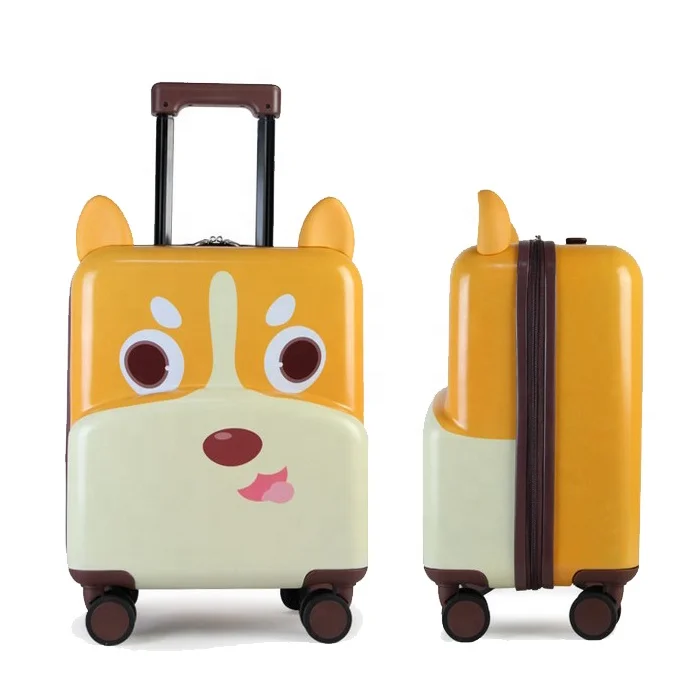 Cheap kids 4 wheeled hard shell trolley luggage for kids