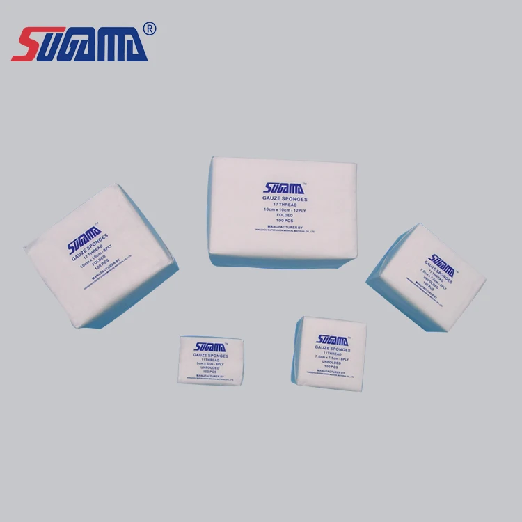 medical surgical wound care plain cotton Non-sterile Gauze Swabs manufacturer medical non sterile gauze sponge