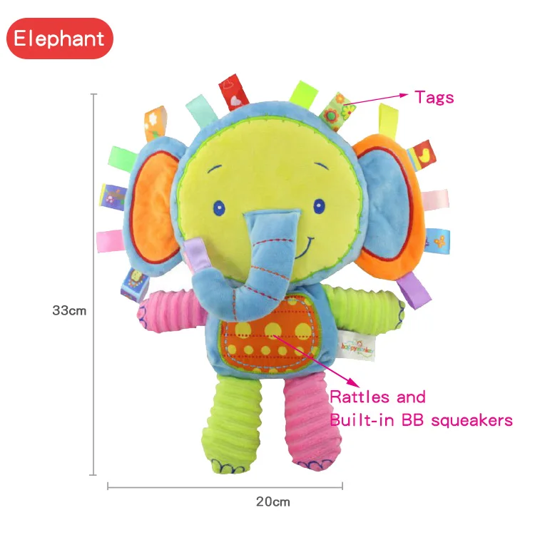 H018C Elephant Newborn baby Plush Comfortable toy