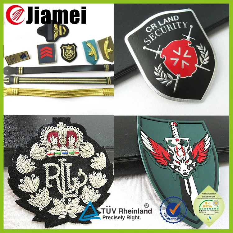 Factory custom accessories airline hostess uniform badge and epaulette