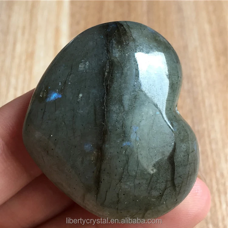 Hot sale Natural Labradorite Heart Crystal Rough Polished Healing