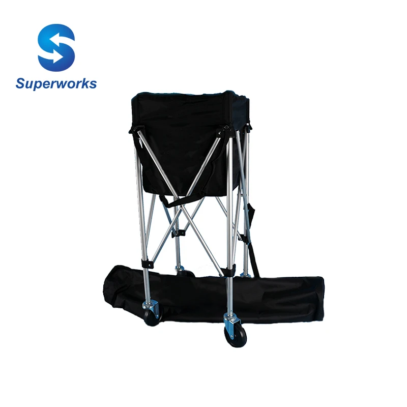 portable tennis ball cart folding tennis ball carrier with 4 wheels