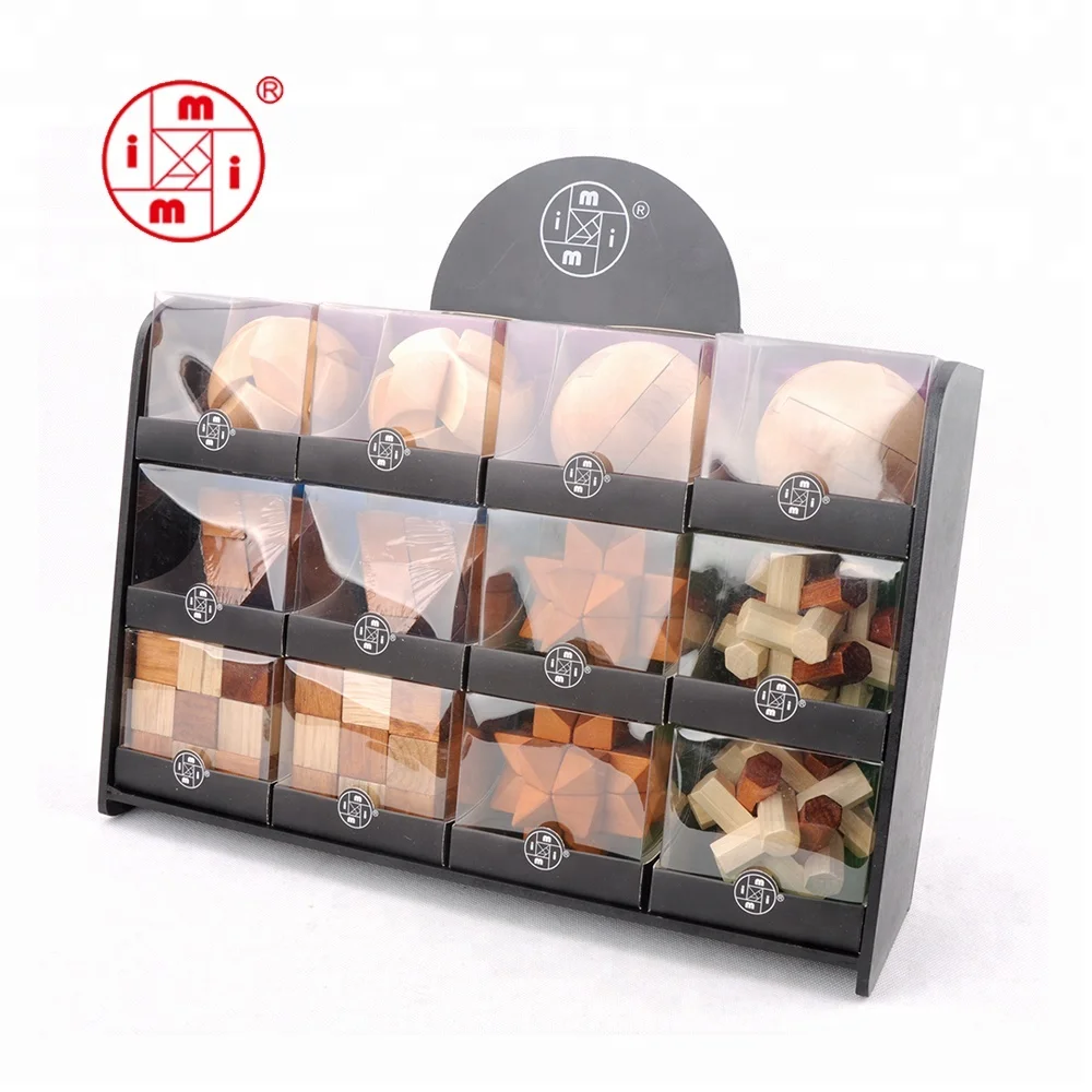 ICTI factory Intelligence 3D wooden brain teaser  puzzle toys funny cube iq game iq toy 3d puzzle ball for adult