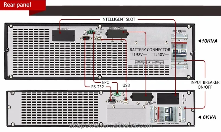 19 Inch Rack Mount UPS 6kva ups With External Battery Pack