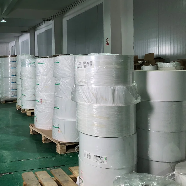 Premium Top Coated Self Adhesive Direct Thermal Label Material in Jumbo Roll for Shipping Logistics Sticker Label