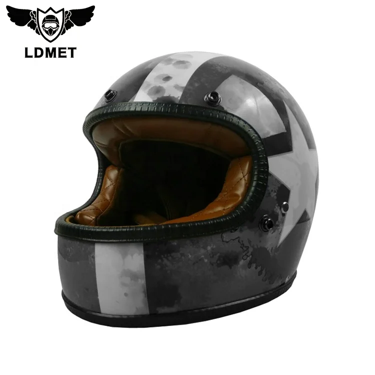 Оптовая Продажа Черный Золотой Щепка красный цвет мотоцикл половина лица Ретро шлем