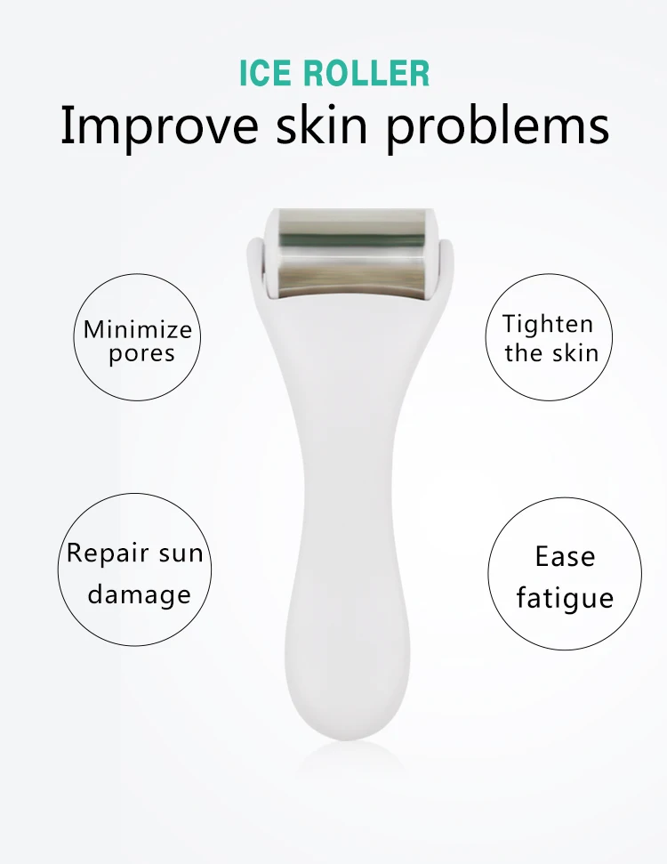
Private mold beauty home use stainless steel ice roller face massager roller 
