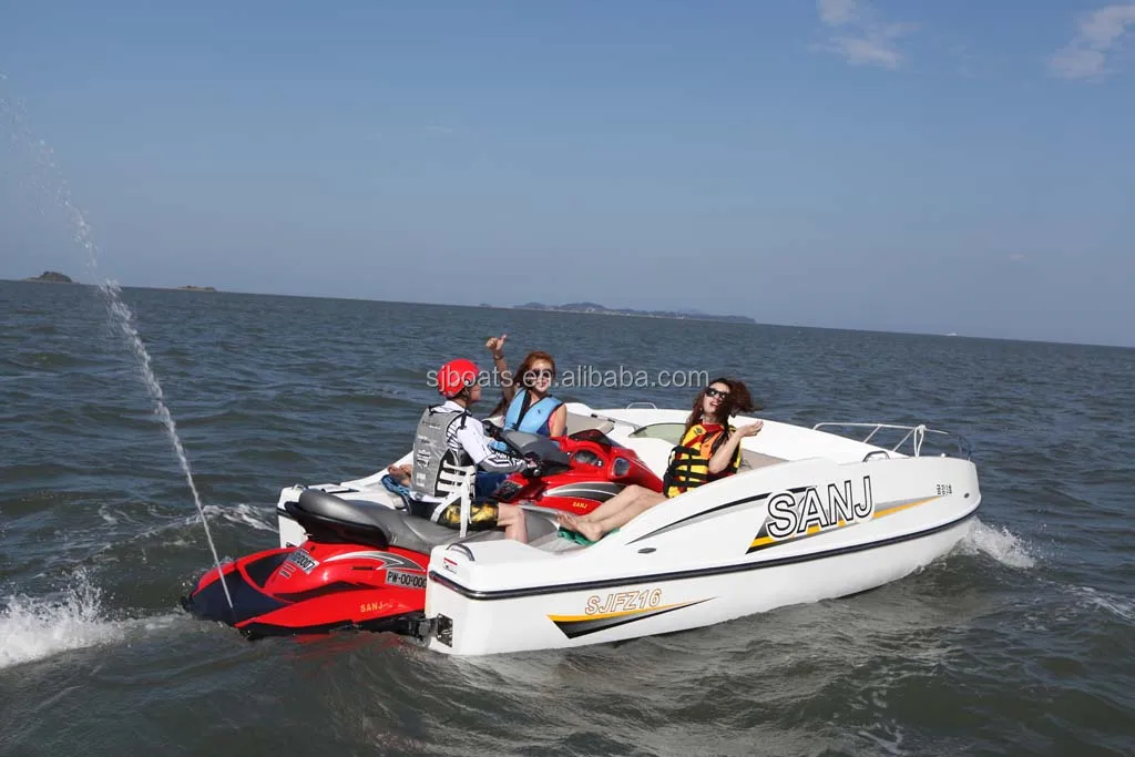 2018 new type SANJ jetski combined boat 4 stroke 1800CC water scooter quad ski mini jet boat