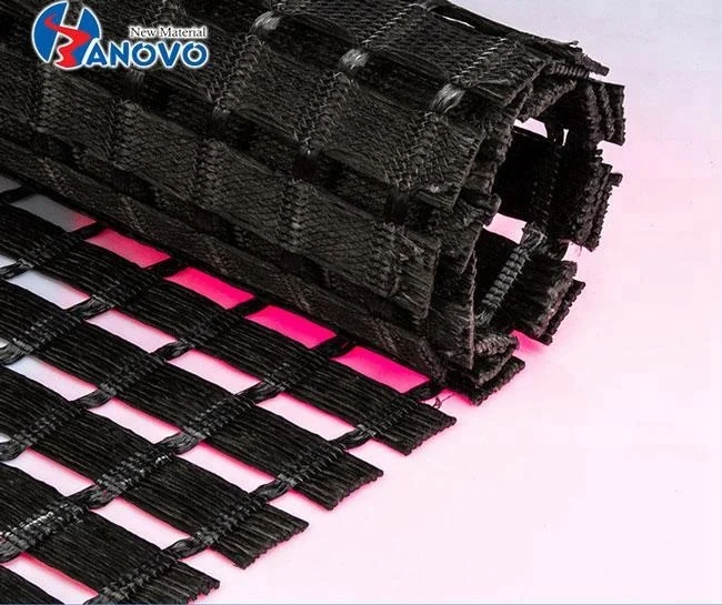 Soft soil stabilization PET plastic uniaxial geogrid