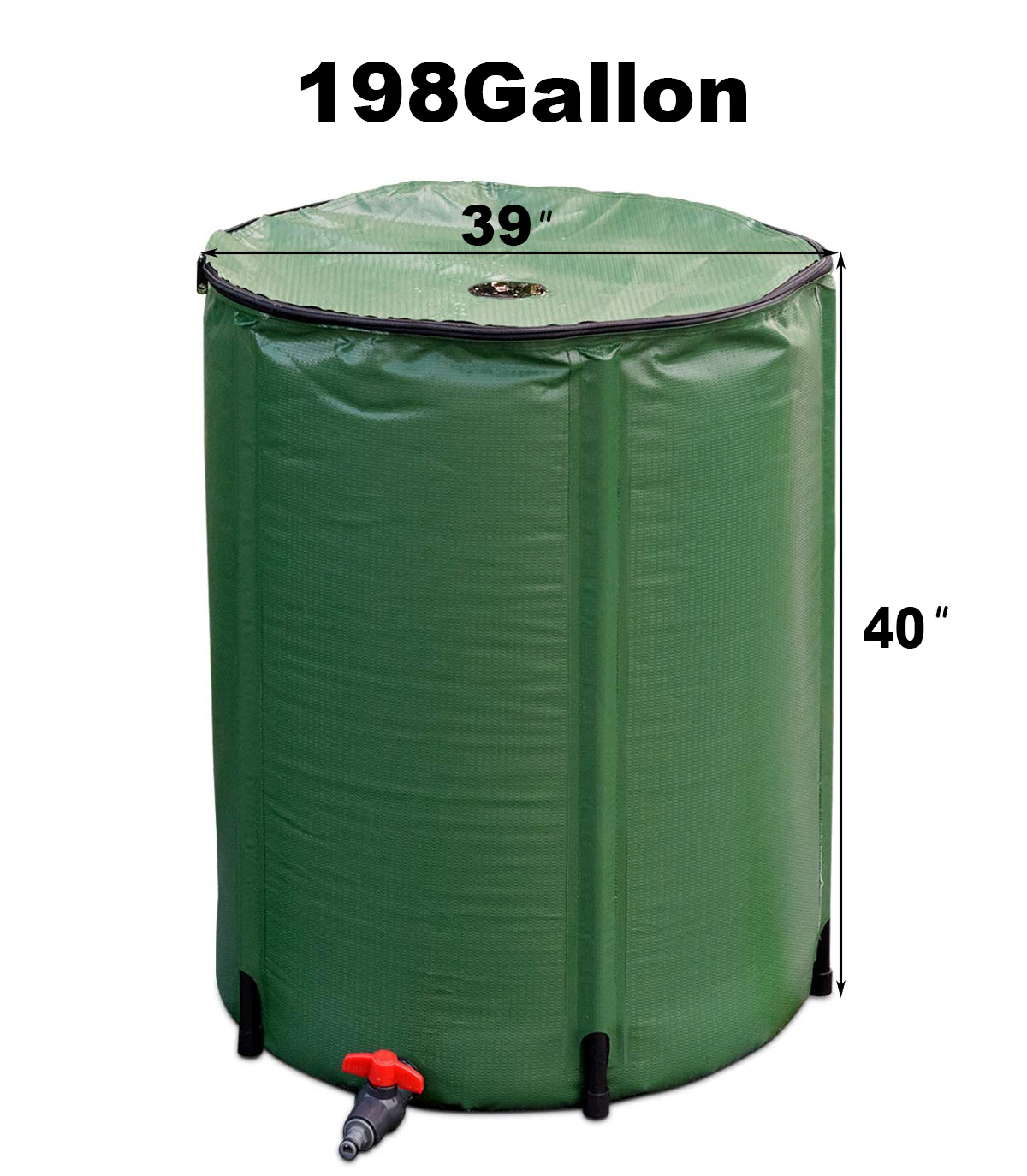 CHIN-UP 198Gallon Portable Rain Barrel Water Collector Collapsible Tank w/Spigot Filter Water Storage Container