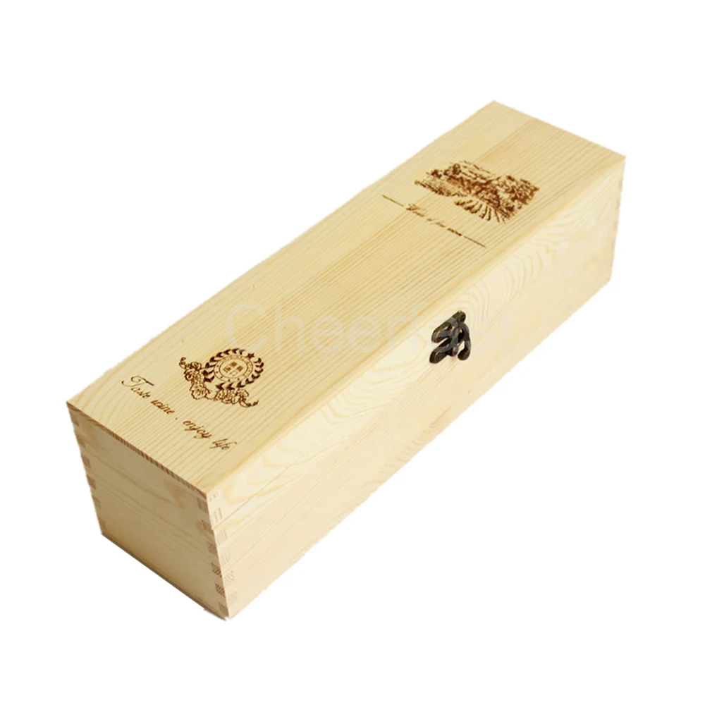Private Label Acceptable 4pcs Accessories Pine Wood Wine Box Single