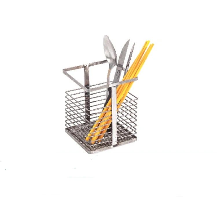 Chrome Plated Square Cutlery Basket
