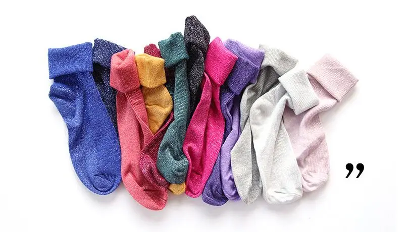 
2020 Latest arrival hot glitter silver fashion women Summer loose lurex socks 