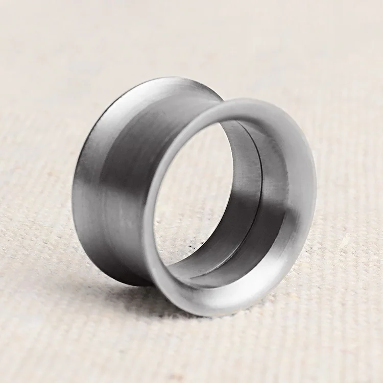 High Polish Single Flared Titanium Ear Flesh Tunnel Plug Piercing