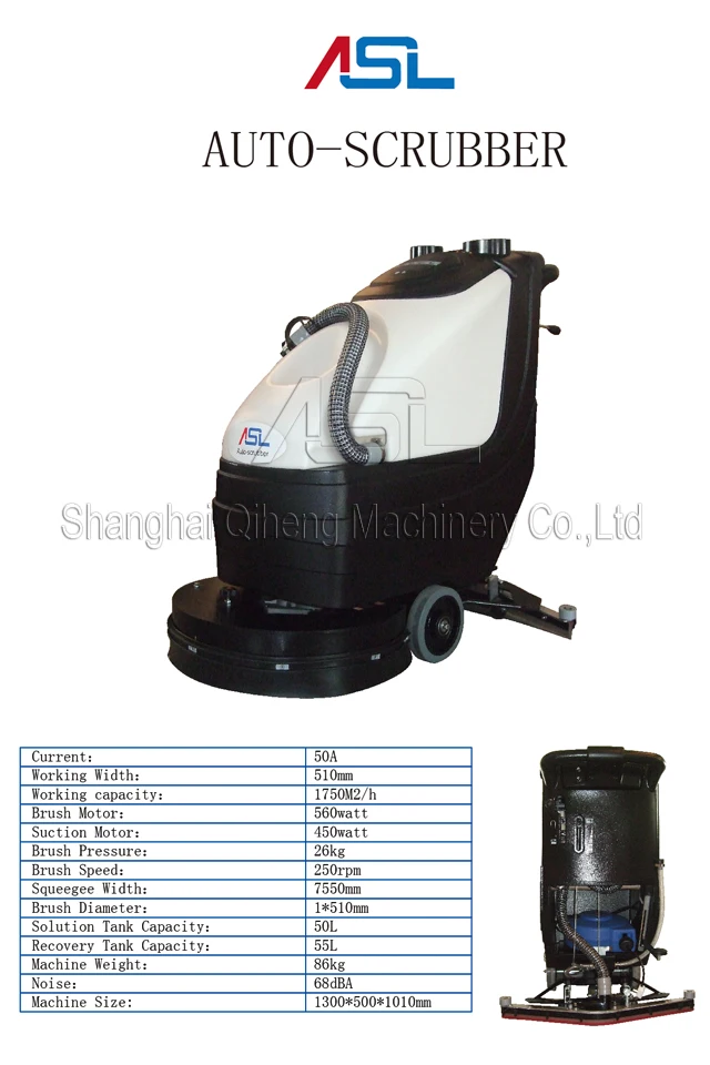 ASL 510mm Multifunctional industrial floor scrubber & dryer cleaning machine