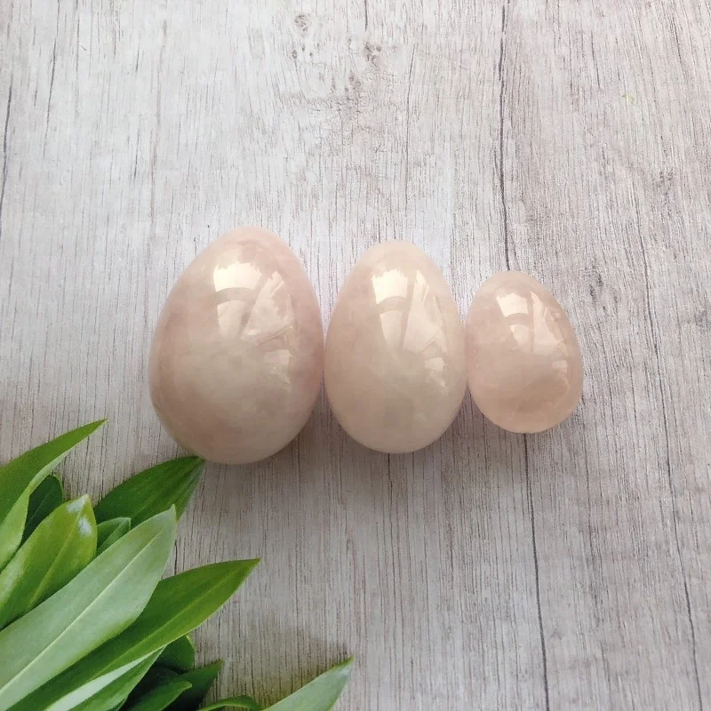 Top quality safe vaginal strength Rose quartz stone egg