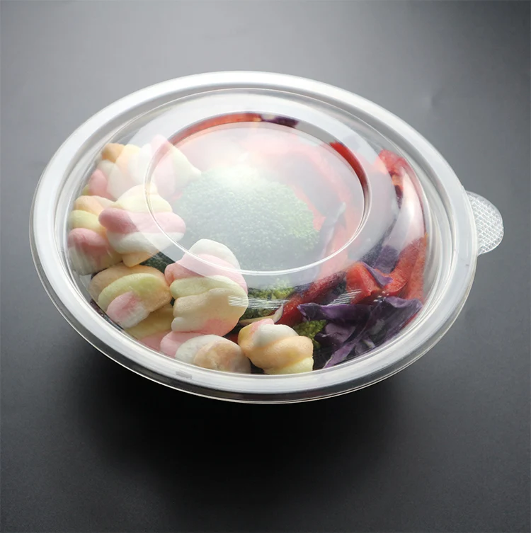 24oz Biodegradable and Compostable PLA Plastic Salad Bowl