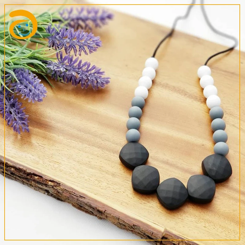 Silicone Teething Pendant sensory chew necklace Baby Silicone Teether Wholesale