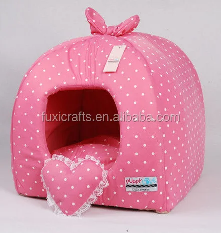 
Rose/Purple Princess Pet Dog Cat Soft Bed House Tent Small+toy 