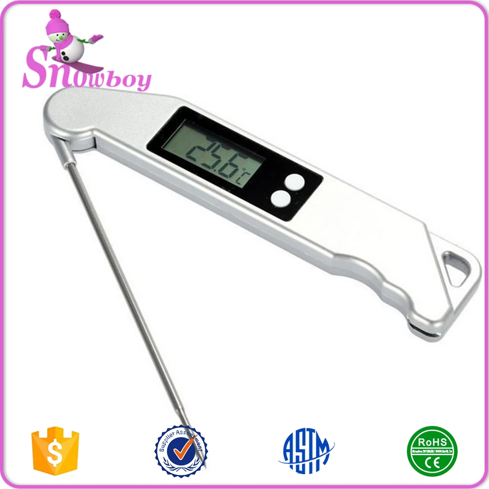 Hot Sale in Bulk Silver Digital BBQ Food Wireless collapsible Cooking Thermometer