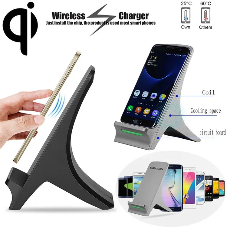 
2 coils QI fast wireless charging For iphone 8 X XR XS Max plus and sumsang qi standard fast wireless charger 