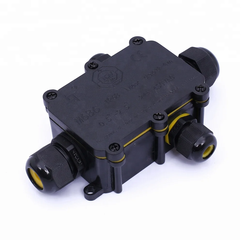 4 port rubber cable ip68 waterproof electrical terminal junction box for underwater light