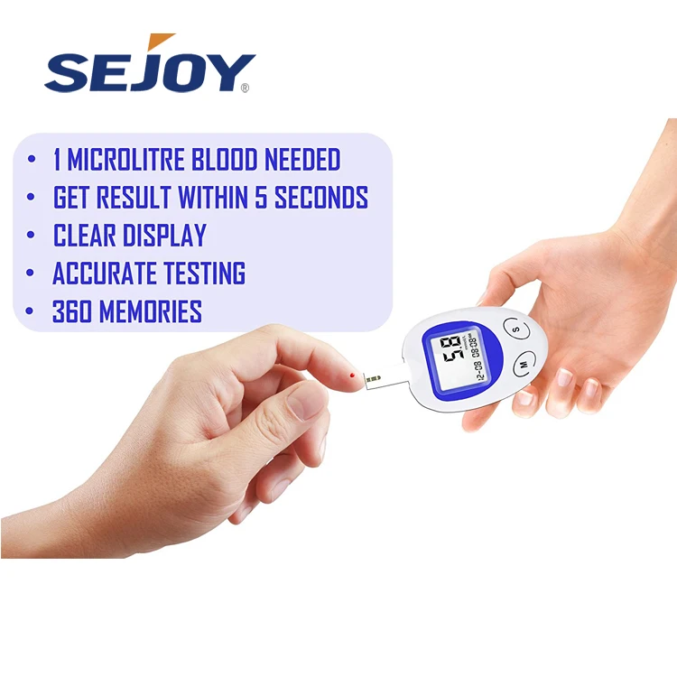 Автоматический глюкометр Sejoy для домашнего использования, одобренный CE, умный глюкометр