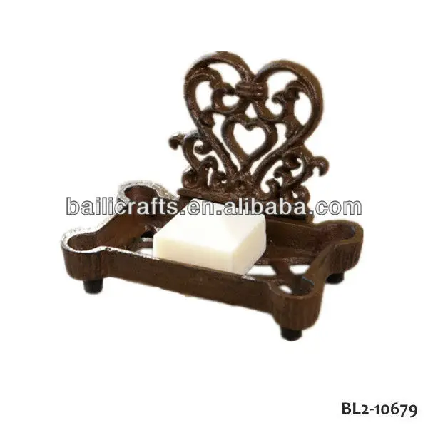 cast iron bathroom accessory heart soap dish savon holder