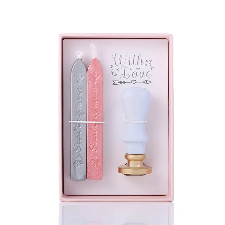 Stamp Seal Sealing Wax Vintage Classic Old-Fashioned Antique Alphabet Initial Letter Set Wood Handle Seal Wax Stamp Set