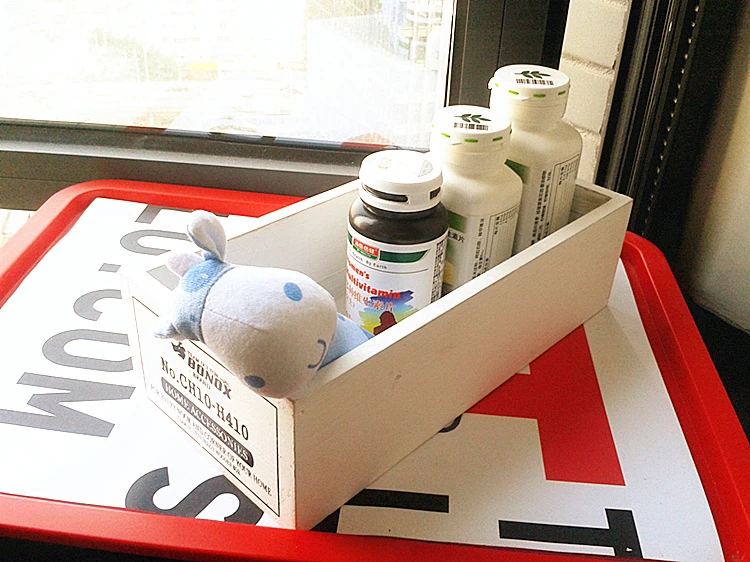 Custom made without lid Vintage Sundries Storage Table Wooden Crate Box