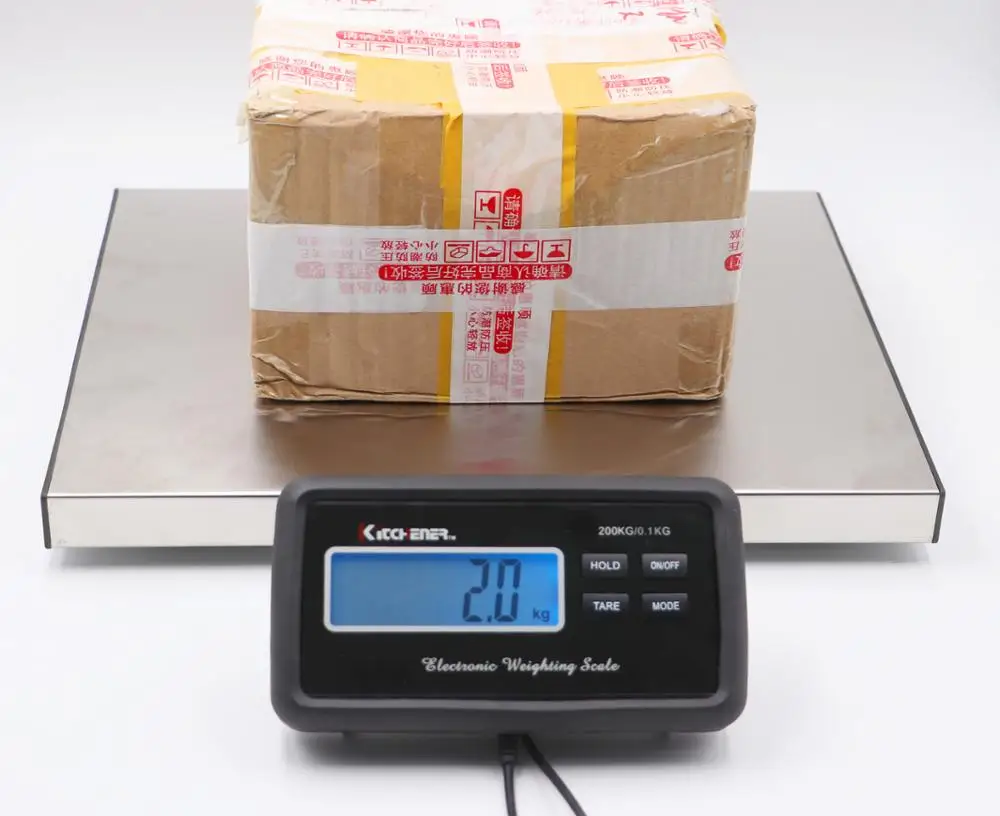 stainless steel digital bench scale 150kg 200kg postal and courier cargo weighing scale with large LCD screen indicator