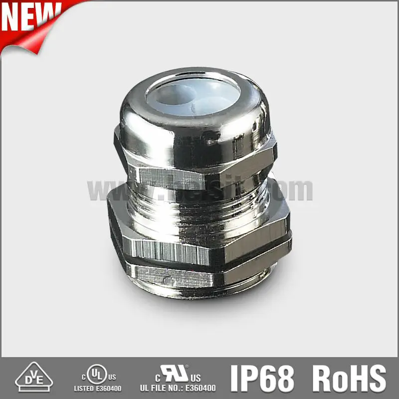 Никелированная латунь метрическая металлический кабельный ввод