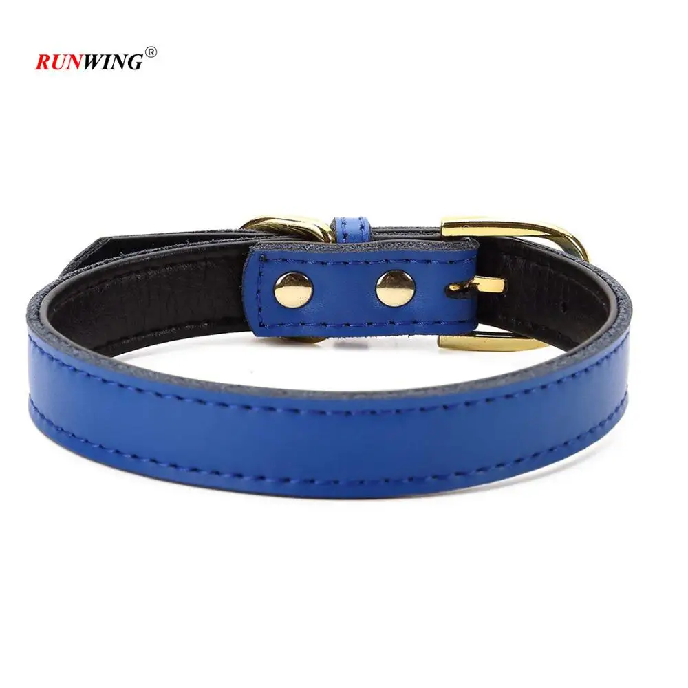 Custom Color Fashion Comfortable Leather Dog Collar with Rose Gold Buckle