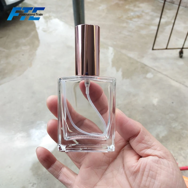 Rose Gold Perfume Bottle 30ml 50ml 100ml Rectangular Screw Neck Perfume Bottle