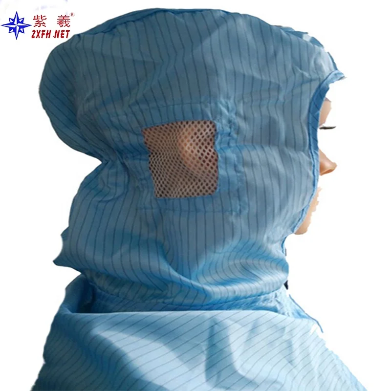 ESD Dust Free Safety Hat Cleanroom Industry Breathable Anti-Static Shawl Cap