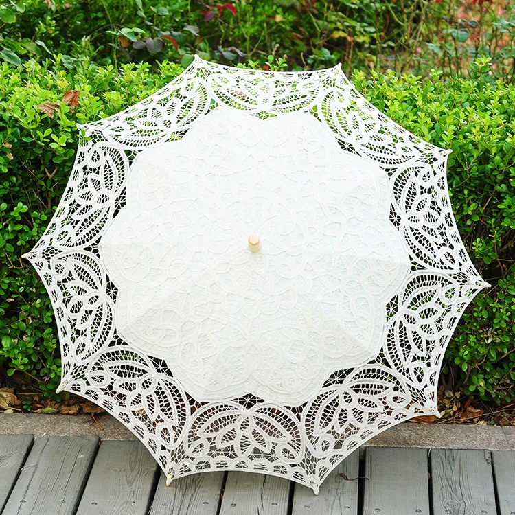 Hot Selling High Quality Dance Small Lace Decorative Umbrella White Wedding