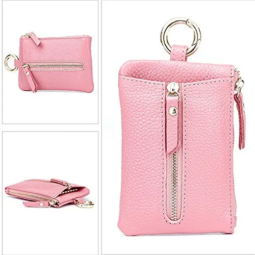 Womens Leather Key Case/Zipper Coin Purse/Card Holder Wallet