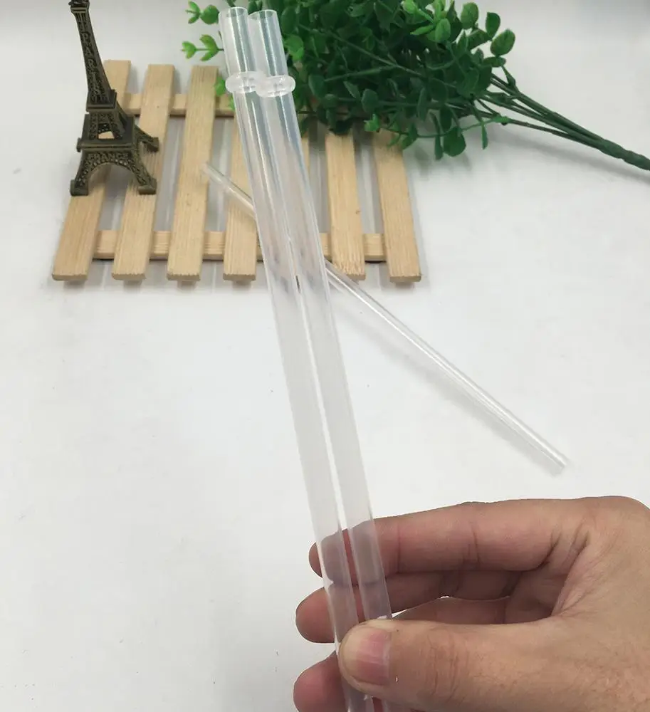 10' bpa free acrylic clear tumlber straw,  Clear Reusable Plastic Replacement Drinking Straws for 20oz and 30oz tumbler,