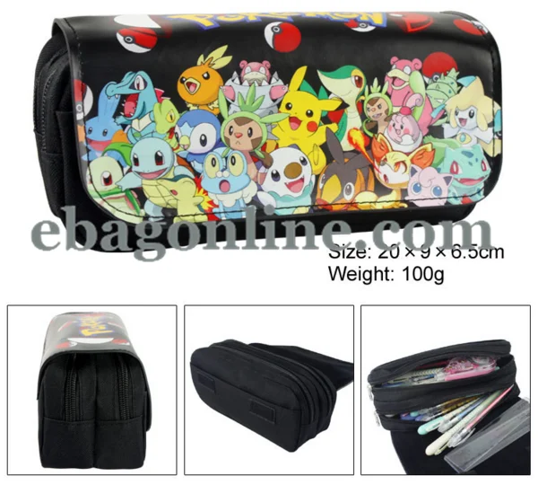 
New Pattern Anime Pokemon Large Capacity Pen Case Bag Stationery Pencil Pouch Purse 