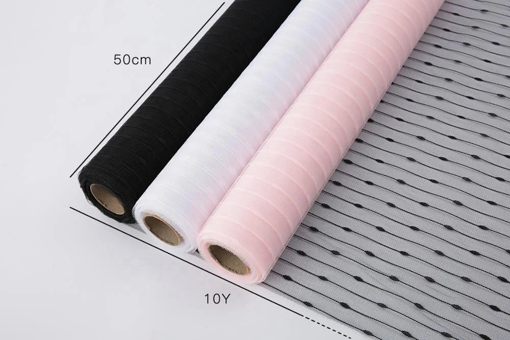50 cm*9M  Plastic PP dot and line  Floral Waterproof Wrapping Deco Poly Mesh