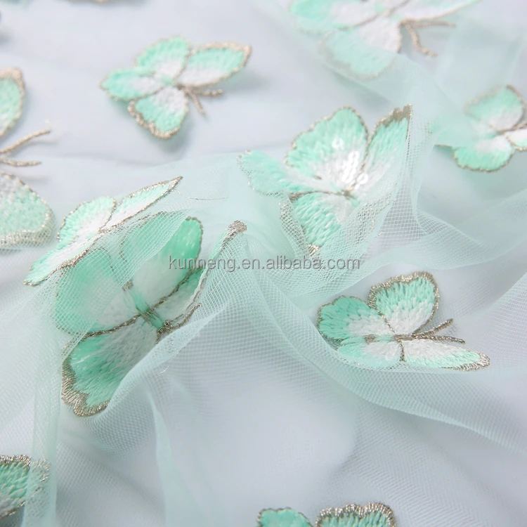 New Design Lace Wedding Butterfly Lace Fabric Embroidery Designs For Dress