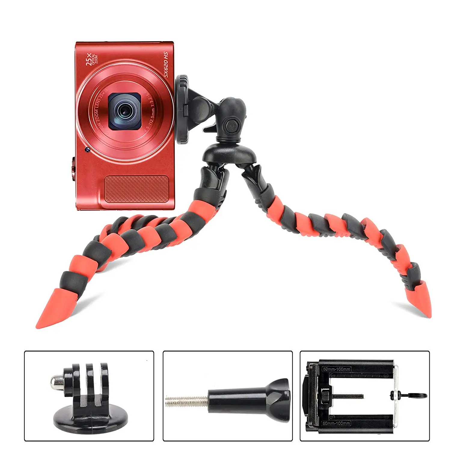 Flexible Mini Tripod with Iphone and Smartphone Holder - A Light Camera Stand for DSLR, SLR - Free Gopro Mount