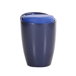 Black ABS plastic round base kids chair Ottoman Storage bin for Laundry