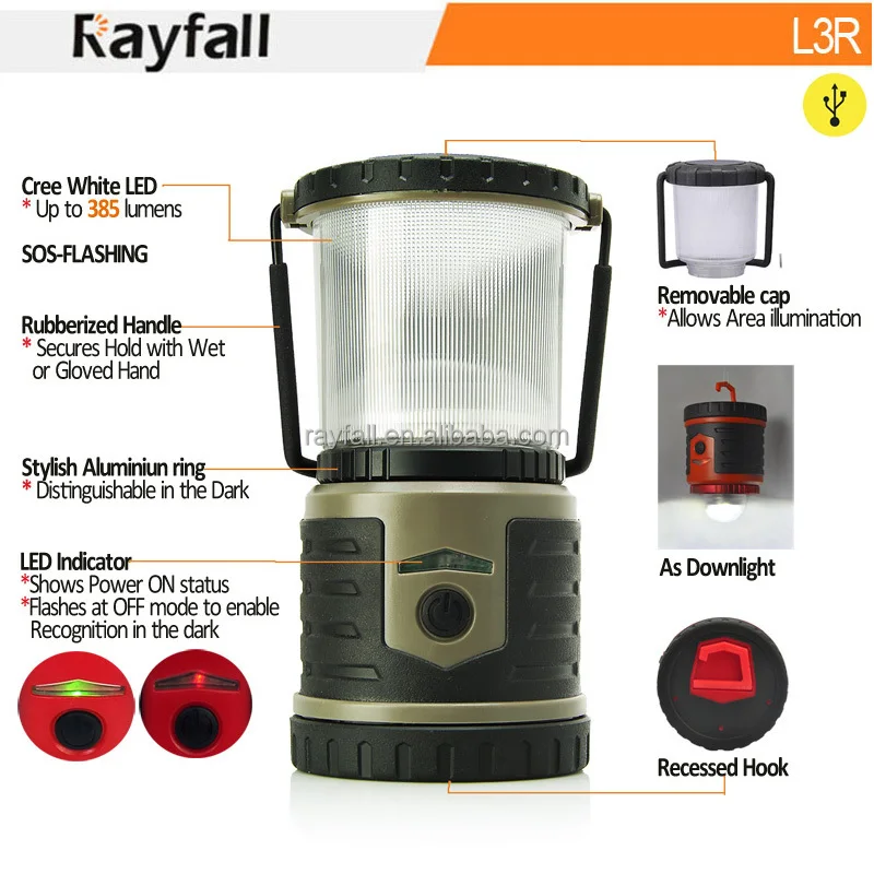 
Waterproof Portable Plastic Emergency Adventuridge Outdoor Rechargeable LED Camping lantern 