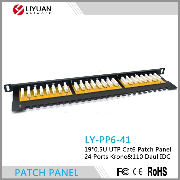 0.5U LY-PP6-41 High Quality Cat6 UTP 24 Ports Patch Panel